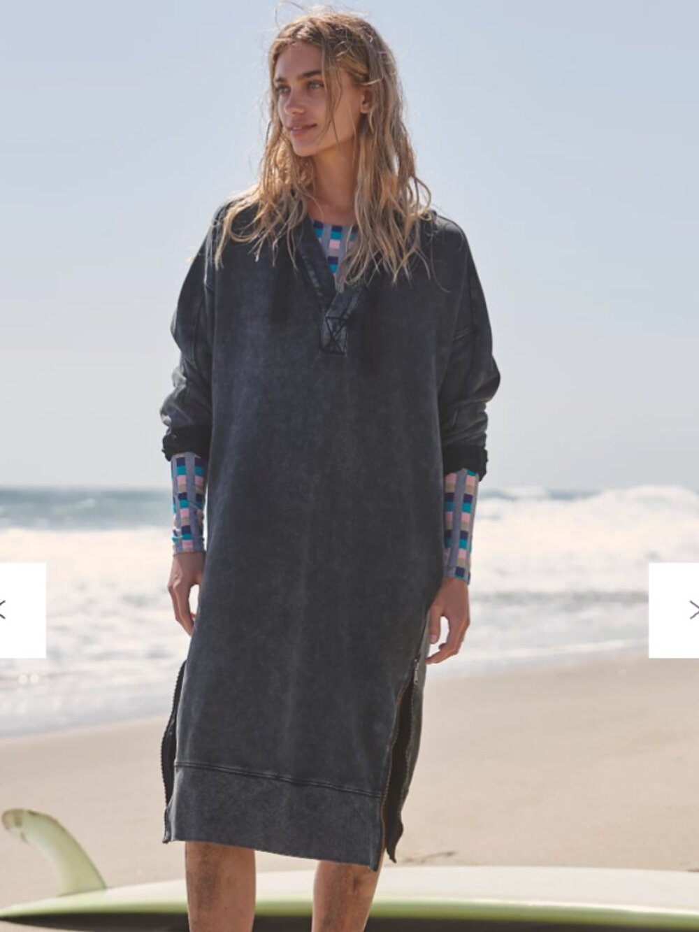 Free People Women's Black Spur Of The Moment Solid Hoodie By Fp Movement